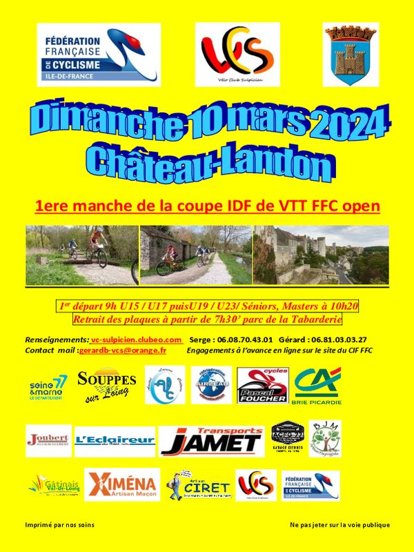 Course VTT chateau landon 10 mars